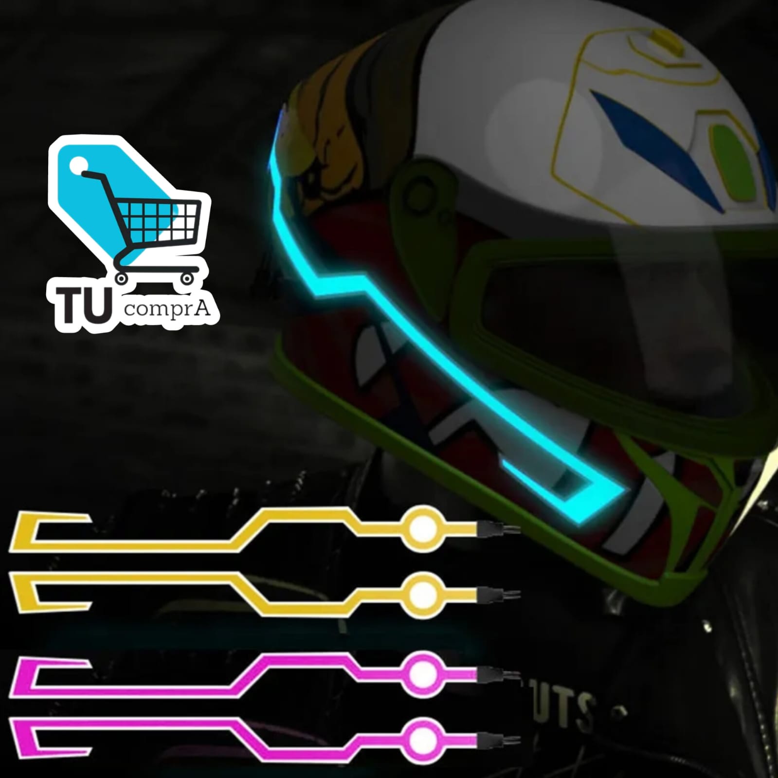 🏍️Cinta led para Casco🏍️