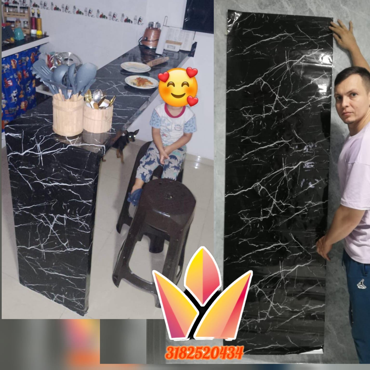 Mármol AdhesivoROLLOD2MTSX60CM ⭐⭐⭐⭐.