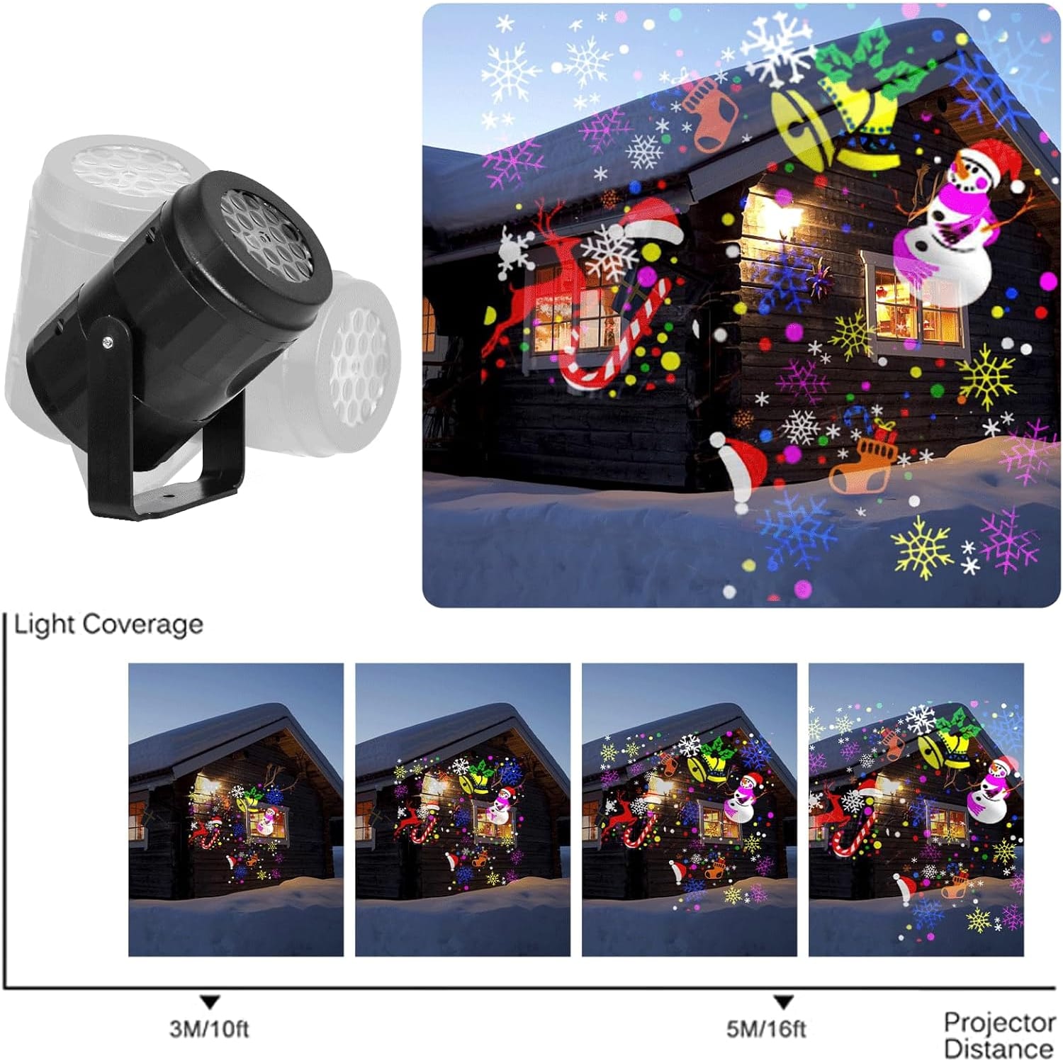 Proyector figuras de navidad-LED